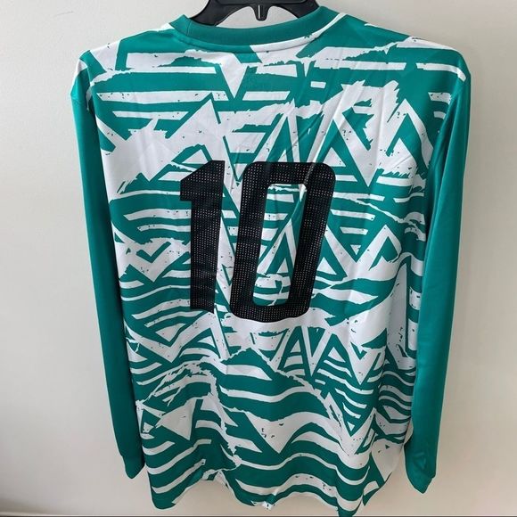 Adidas Sz 2XL Long Sleeve Jersey Green/White - Picture 7 of 7